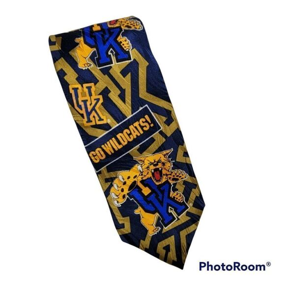 Vtg University of Kentucky Wildcats Tie Necktie UK Ralph Marlin 1995 Made in USA - Picture 2 of 12